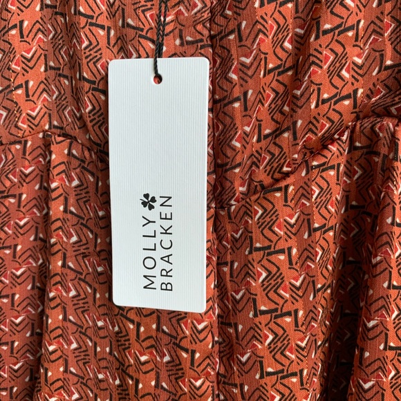 NWT Molly Bracken London  Retro Rust Wide Legged Fully Lined Jumpsuit ( SZ S) - Picture 6 of 12